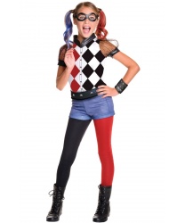 Детский костюм Харли Квинн (Harley Quinn) Детский костюм Харли Квинн (Harley Quinn)Все детские костюмы<br>Детский костюм Харли Квинн (Harley Quinn): топ, шорты с вшитыми леггинсами, ремень, браслет, маска, цветные прядки для волос (Германия)<br>