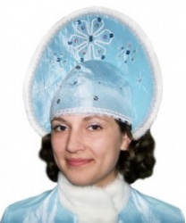 

Кокошник Снегурочки голубой