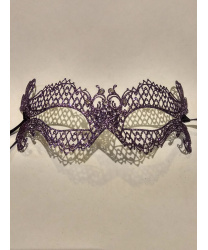 Венецианская маска фиолетовая с блестками Occhialina