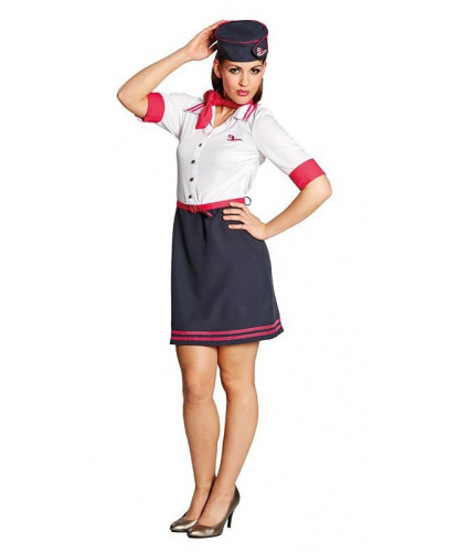 Униформа бортпроводницы: платье, пояс, головной убор, шарф (Германия)