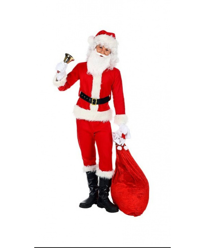 Костюм детского Санта-Клауса: штаны, кофта, колпак, пояс, перчатки, накладки на обувь (Италия)