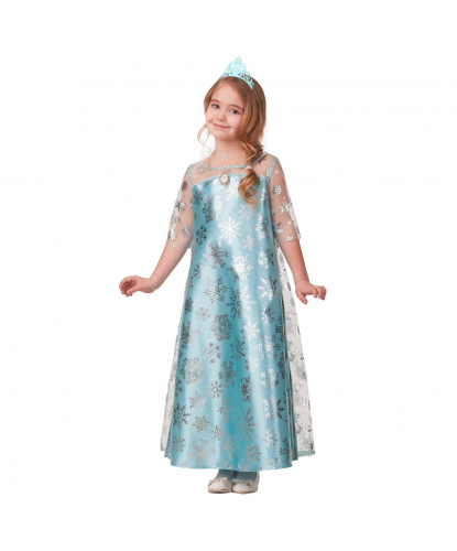Детский костюм зимней принцессы: платье, диадема (Россия)