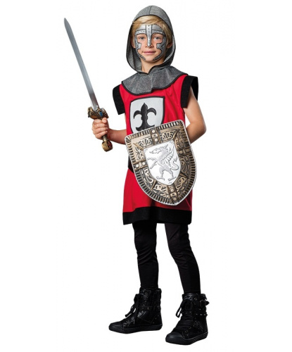 Детский костюм Рыцарь красный: туника, головной убор, пояс (Германия)