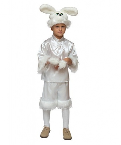 Костюм белого зайца: штаны, кофта, головной убор (Россия)