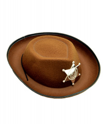Детская коричневая шляпа шерифа