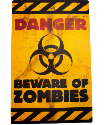 Баннер на стену "Danger beware of zombes"
