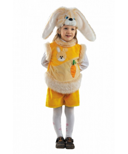 Детский костюм зайчика: головной убор, жилетка, шорты (Россия)