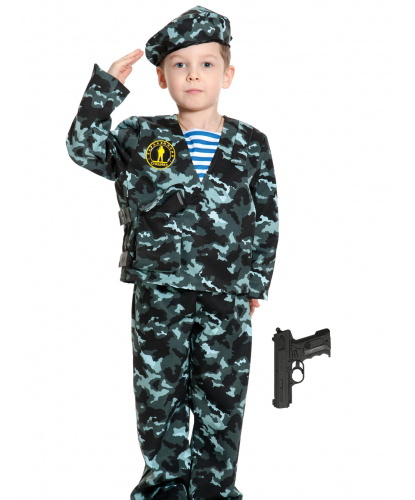 Костюм Спецназ-2 с пистолетом: куртка, брюки, берет, пистолет (Россия)