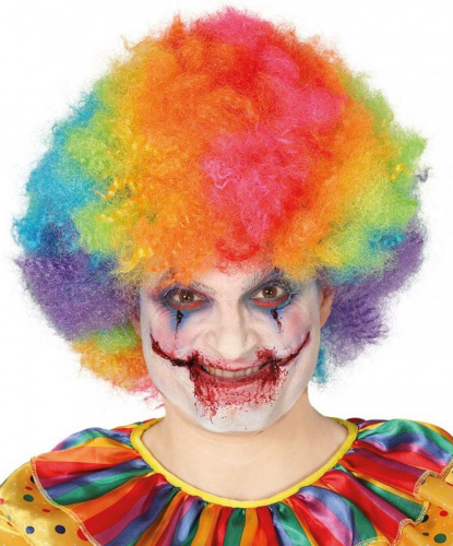 Разноцветный клоунский парик: разноцветный (Испания)