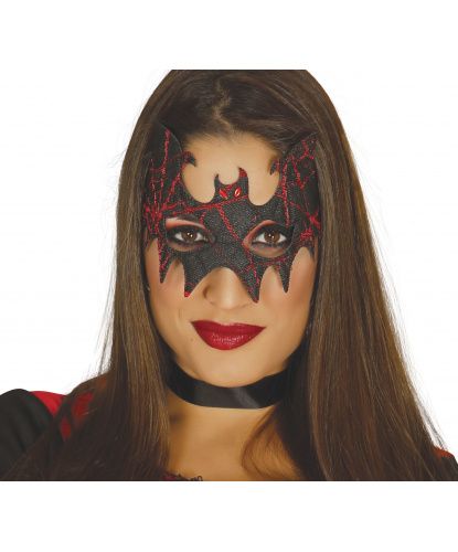 Черно-красная маска Летучая мышь, полиэстер, стразы (Испания)