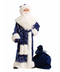 Дед Мороз велюровый, синий