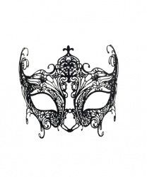 Черная с блестками венецианская маска Libellula