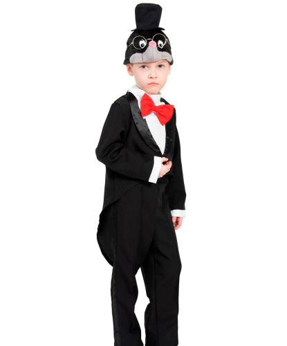 Детский костюм Крот во фраке: фрак с бабочкой, брюки, шапка (Россия)