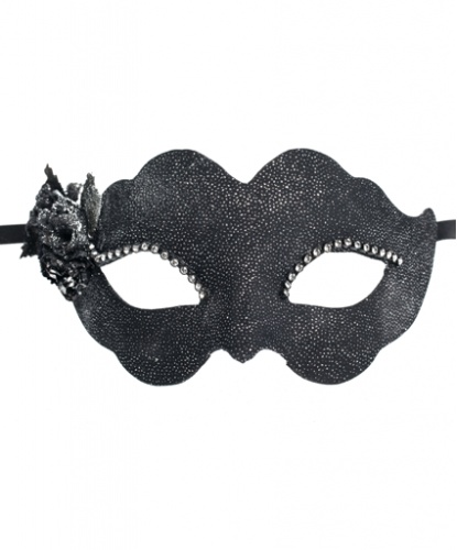 Черная маска Fiore, пластик, ткань, стразы (Италия)