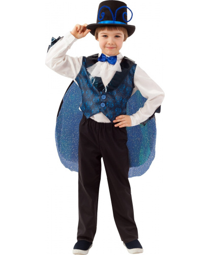 Детский костюм Жук: рубашка со вшитой жилеткой, брюки, цилиндр (Россия)