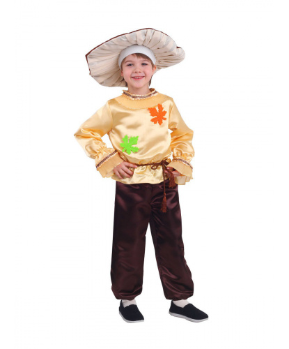 Детский костюм Белый гриб: рубашка, брюки, пояс, головной убор (Россия)