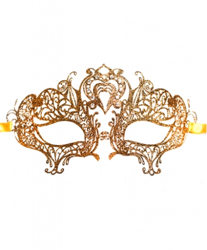 Золотая маска Colombina Cuore, металл (Италия)