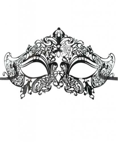 Венецианская черная маска Giglietto, металл, стразы (Италия)
