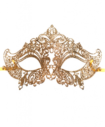 Венецианская золотая маска Giglietto, металл, стразы (Италия)