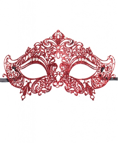 Венецианская красная маска Giglietto, металл, стразы (Италия)