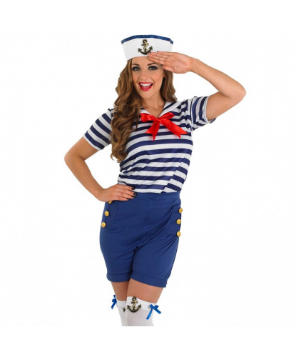 Костюм дерзкой морячки: шорты, футболка, чулки, головной убор (Великобритания)