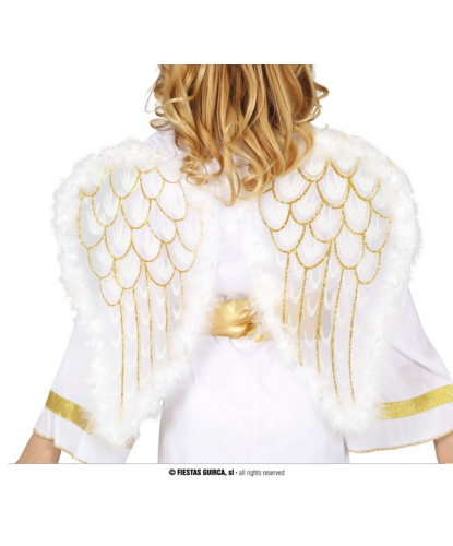 Белые крылья ангела с золотым узором: 47х40 (Испания)