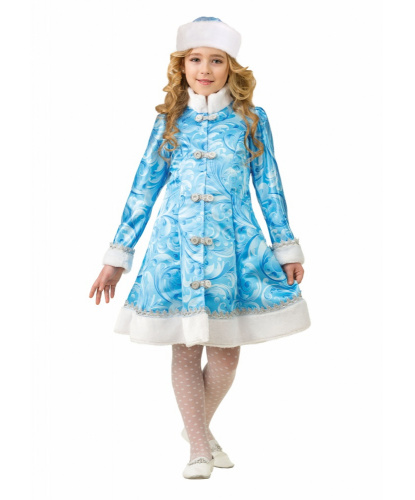 Детский костюм Сказочная снегурочка: платье, шапка (Россия)