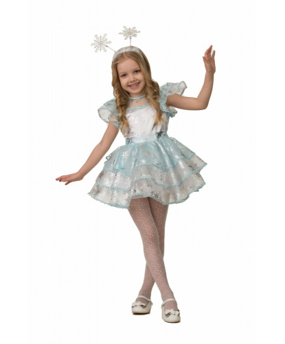 Детский костюм Снежинка Снежана: платье, ободок (Россия)