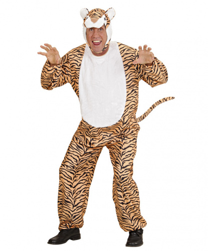 Взрослый костюм Тигр: комбинезон, шапочка (Италия)