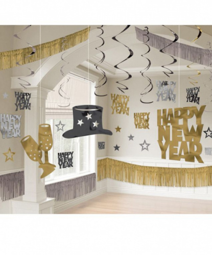 Набор подвесных декораций С Новым годом Фольга 30 штук