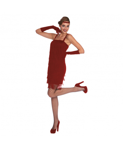 Платье Флеппер красное: платье, перчаки, головной убор (Германия)