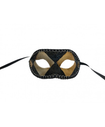 Венецианская маска черная с золотым