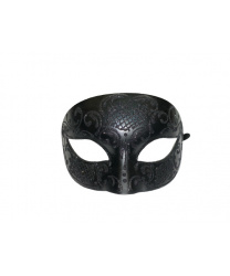 Венецианская черная маска с напылением