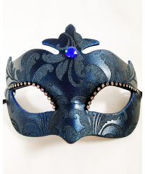 Венецианская маска, серо-синяя с узором