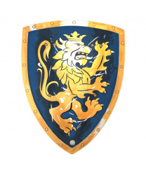 Синий щит рыцаря "Золотой лев"