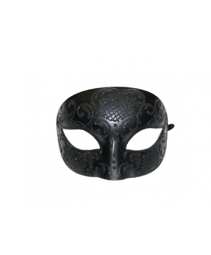 Венецианская черная маска с напылением, папье-маше, блестки (Италия)