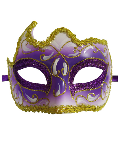 Фиолетовая маска с золотой тесьмой, пластик (Италия)