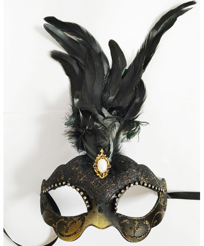 Венецианская маска Civetta bry ciuffo, перья, папье-маше (Италия)