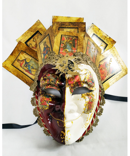 Венецианская маска джокера, перья, папье-маше (Италия)