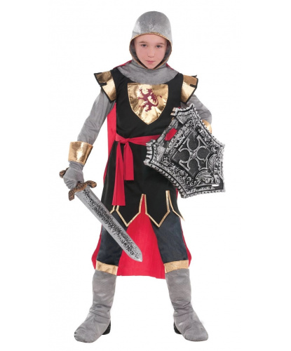 Детский костюм Рыцарь: головной убор, кофта, накидка, накладки на обувь, перчатки (Германия)