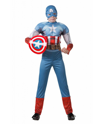 Детский костюм Капитан Америка. Мстители: комбинезона, маски и щита