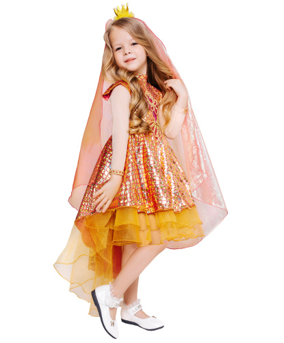 Детский костюм Золотая Рыбка: платье, корона с накидкой (Россия)