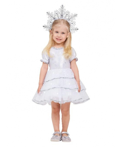 Детский костюм Снежинка Аврора: платье со светодиодами, кокошник (Россия)