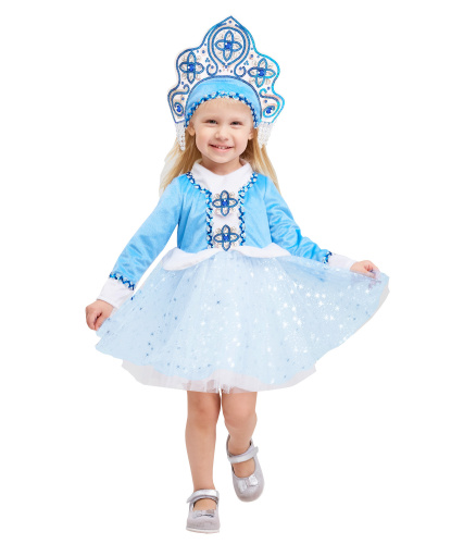 Детский костюм Снегурочка Ася: платье, кокошник (Россия)