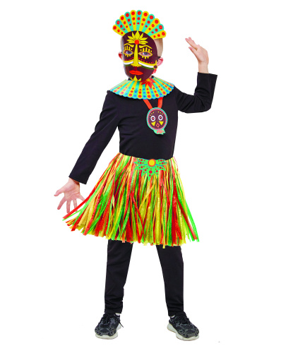 Детский костюм Папуас: кофта, пояс, воротник, маска (Россия)