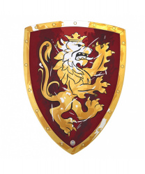 Маленький красный щит рыцаря "Золотой лев"