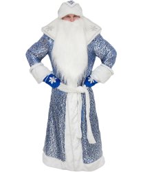 Царский синий костюм Деда Мороза