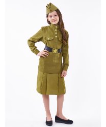 Карнавальный костюм Военный для девочки из саржи