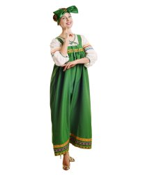 Карнавальный костюм Барыня в зеленом сарафане