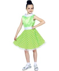Карнавальное платье стиляги для девочки салатовое